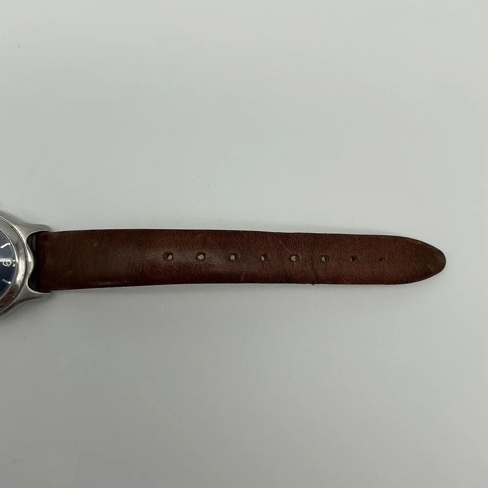 Timex Indiglo WR 50M Womens Watch 28mm Blue Dial Brown Leather New Battery